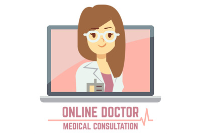 Woman online doctor consultation concept design