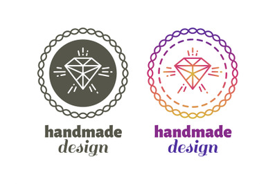 Hand made design labels - hand craft emblems