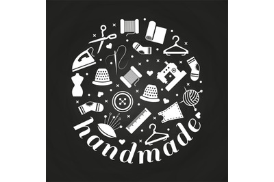 Handmade or handwork round concept