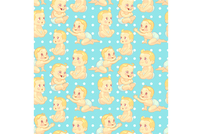 Cute cartoon baby seamless pattern