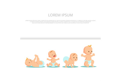 First babys steps banner design - cute baby background