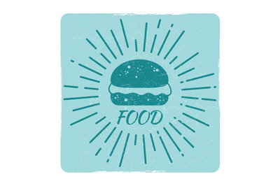 Grunge food hipster badge burger