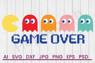 Pac Man Game Over - SVG File, DXF File