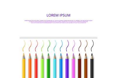 Elegance color pencils banner or background design