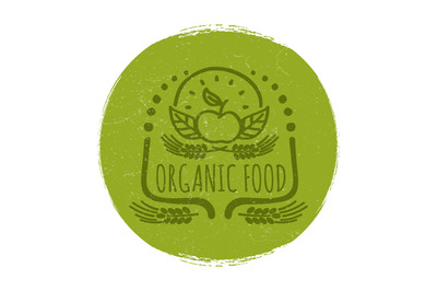 Grunge organic food label or banner design