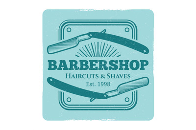 Hairdressing salon or barbershop vintage label design