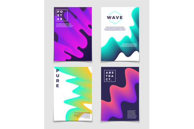 Colorful twisted shapes. Minimal modern vector cover design