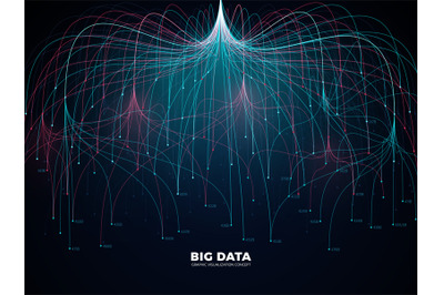 Complex information big data visualization. Abstract futuristic energy