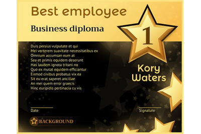 Best monthly employee business diploma recognition award vector templa