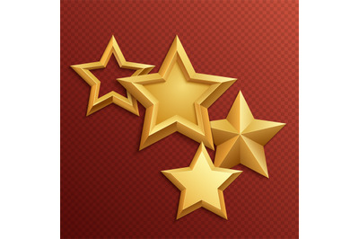 Award shiny metal golden stars