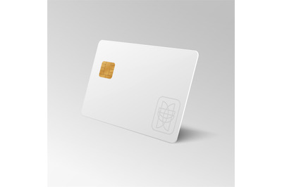 White blank shopping credit card isolated 3d vector illustration