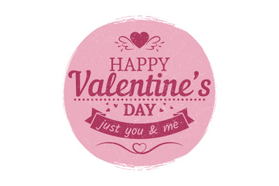 Grunge vintage valentines day label - love card template