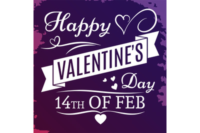 Happy Valentines day banner on grunge colorful back