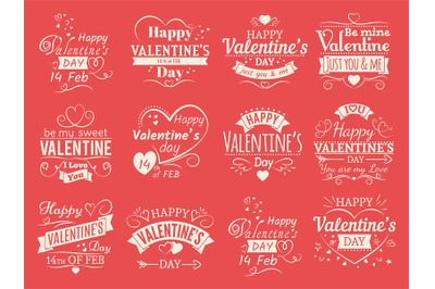 Vintage valentines day vector banners for love greeting card - love ty