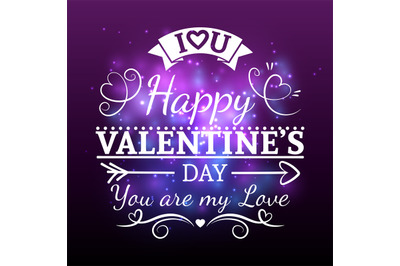 White valentine day typography banner