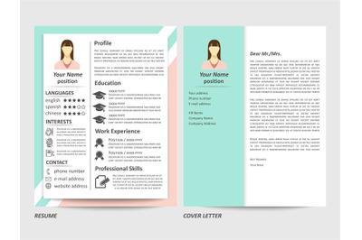 Female resume and cover letter template