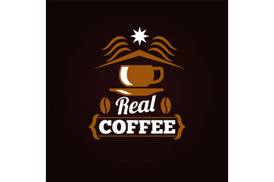 Coffee shop label or banner vector design