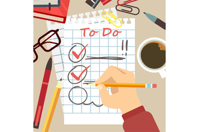 Flat organize concept - to do list