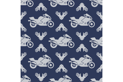 Moto sport seamless pattern with motocycle