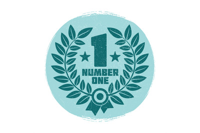 Vintage grunge wreath number one label design