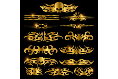 Golden racing car decoration