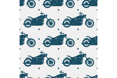 Sport motorbike silhouette and seamless pattern - motorcycle seamless