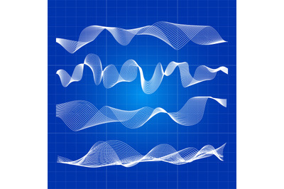 White abstract waves from lines design