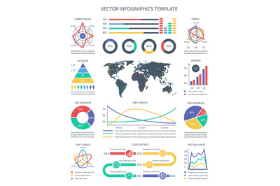 Business vector infographics. Statistics data charts, graphs and visua