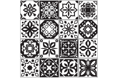 Modern interior spanish and turkish tiles. Kitchen floral vector patte