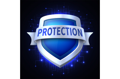 Protection shield vector icon for various safety concept