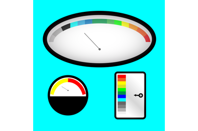 Set of indicators with colored spectral indicator