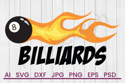 Billiards Eight Ball - SVG File, DXF File