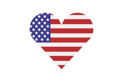 United States flag with heart