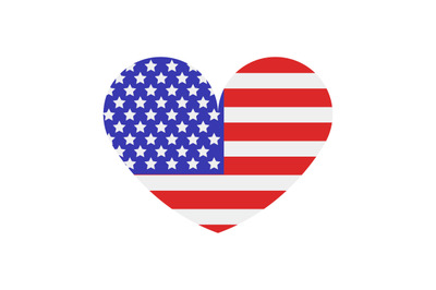 United States flag with heart