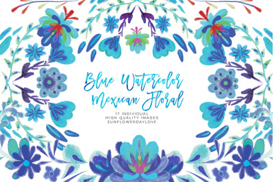 Mexican Watercolor Fiesta Floral clipart, Mexican party cliparts