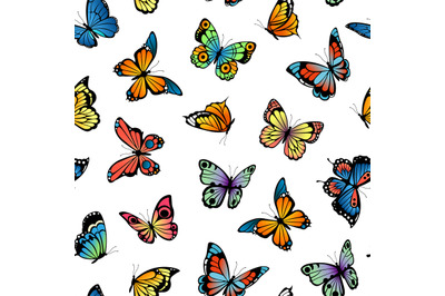 Vector decorative butterflies pattern or background illustration