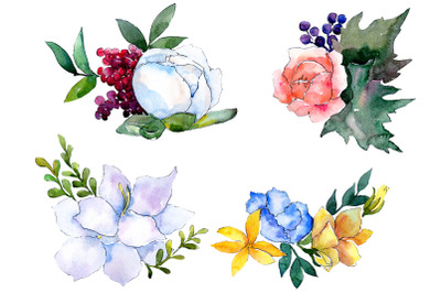 Bouquet Modest smile watercolor PNG