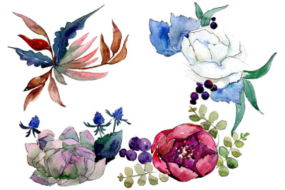 Bouquet Gentle rustle watercolor png