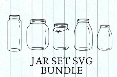 5 SVG Jar Set Bundle For Crafters