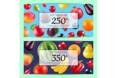 Vector realistic fruits and berries discount isolated