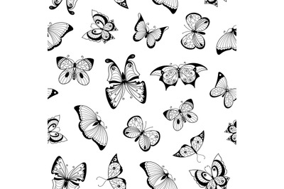 Vector hand drawn insects pattern or background illustration