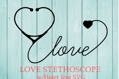 Love Stethoscope With Heart Icon SVG