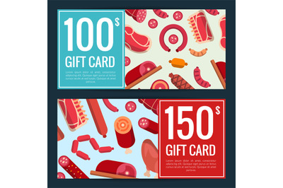 Vector flat meat and sausages icons discount