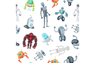 Vector cartoon robots pattern or background illustration