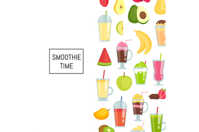 Vector flat smoothie elements background banner poster