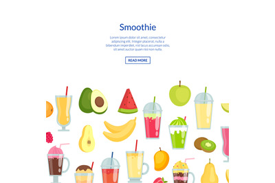 Vector flat smoothie banner with place for text illustration