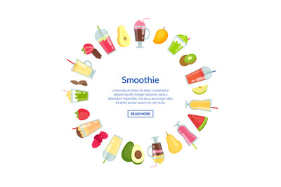 Vector flat smoothie in with place for text