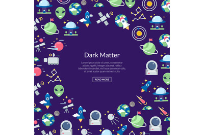 Vector flat space icons background with place for text illustration