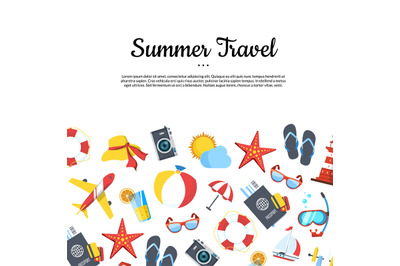 Vector travel elements background with place for text illustration