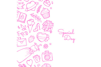 Vector doodle wedding with place for text